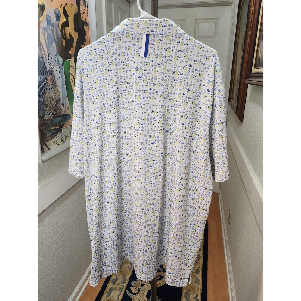 Men'sRhoback 3XL Performance Polo Short Sleeve Shirt XXXL Blue & Green Cocktails - Picture 10 of 14